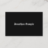 Calligraphed Schwarz-weißes schlichtes Vintages Visitenkarte (Vorderseite)