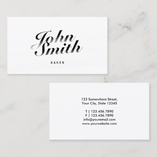Calligraphic Baker Business Card Visitenkarte (Vorne/Hinten)