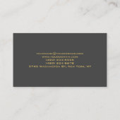 Calligraphic Grey Chic Hair Stylist Business Card Visitenkarte (Rückseite)