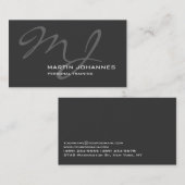 Calligraphic Monogram Gray Trainer Business Card Visitenkarte (Vorne/Hinten)