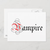 Calligraphic Vampire Postkarte (Vorne/Hinten)