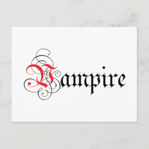 Calligraphic Vampire Postkarte