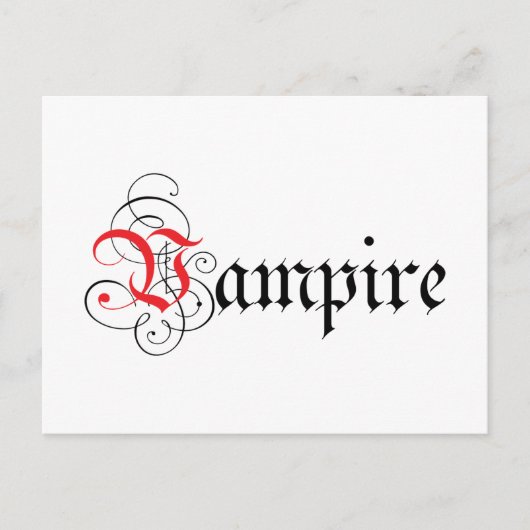 Calligraphic Vampire Postkarte (Vorderseite)