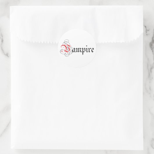 Calligraphic Vampire Runder Aufkleber (Tasche)