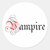 Calligraphic Vampire Runder Aufkleber (Vorderseite)