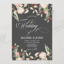 Calligraphic Wedding Monogram für australische Blu Einladung