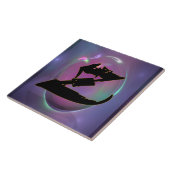 Calligraphic Z Initial Monogram Keramik Tile Fliese (Seite)