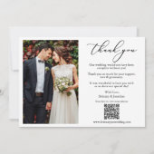 Calligraphie 6 Fotos Liebe dank QR Code Hochzeit Dankeskarte (Rückseite)