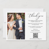 Calligraphie 6 Fotos QR Code Liebe Dank Hochzeit Dankeskarte (Rückseite)