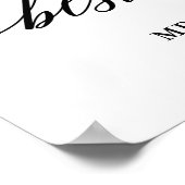 Calligraphie Bester Tag je 4 Foto Hochzeit Poster (Ecke)