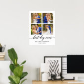 Calligraphie Bester Tag je 4 Foto Hochzeit Poster (Heimbüro)