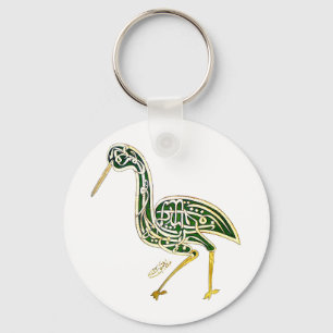 Calligraphie Bird (Stork) Schlüsselanhänger