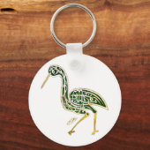 Calligraphie Bird (Stork) Schlüsselanhänger (Vorderseite)