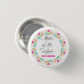 Calligraphie-Blumenmutter Button (Vorne & Hinten)