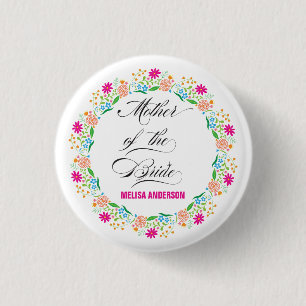 Calligraphie-Blumenmutter Button