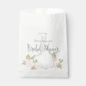 Calligraphie Candy Favors Brautparty Rosa Blütenbl Geschenktütchen (Vorderseite)