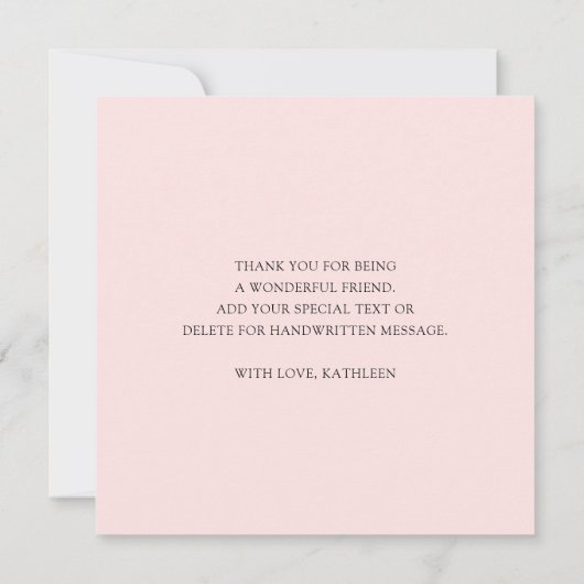 Calligraphie Dankbarkeit Danke Karte (Rückseite)