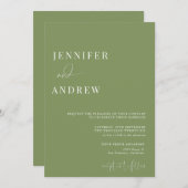 Calligraphie Einfach Elegant Moderne Hochzeit Einladung (Vorne/Hinten)