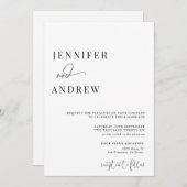 Calligraphie Einfach Elegant Moderne Hochzeit Einladung (Vorne/Hinten)