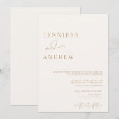 Calligraphie Einfach Elegant Moderne Hochzeit Einladung (Vorne/Hinten)