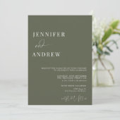 Calligraphie Einfach Elegant Moderne Hochzeit Einladung (Stehend Vorderseite)