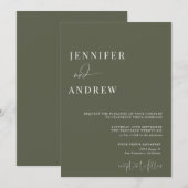 Calligraphie Einfach Elegant Moderne Hochzeit Einladung (Vorne/Hinten)