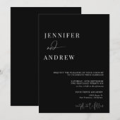 Calligraphie Einfach Elegant Moderne Hochzeit Einladung (Vorne/Hinten)