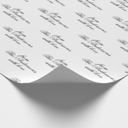 Calligraphie Einfach Moderne Elegante Custom Geschenkpapier (Ecke)