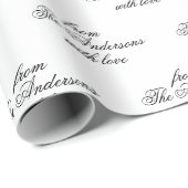 Calligraphie Einfach Moderne Elegante Custom Geschenkpapier (Rolleneckpunkt)