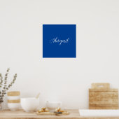 Calligraphie Eleganblau Schlichter einfacher Name Poster (Küche)