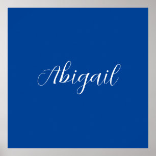 Calligraphie Eleganblau Schlichter einfacher Name Poster