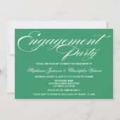 Calligraphie Elegance Grüne Engagement Partei Einladung (Vorderseite)