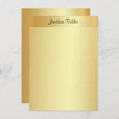 Calligraphie Elegangoldenes Template Script modern Mitteilungskarte (Vorne/Hinten)