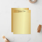 Calligraphie Elegangoldenes Template Script modern Mitteilungskarte (Vorderseite/Rückseite Beispiel)
