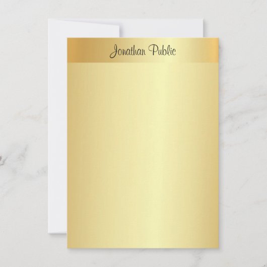 Calligraphie Elegangoldenes Template Script modern Mitteilungskarte (Vorderseite)