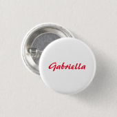 Calligraphie Eleganot White Schlicht Simple Name Button (Vorne & Hinten)