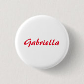 Calligraphie Eleganot White Schlicht Simple Name Button (Vorderseite)
