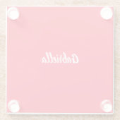 Calligraphie Eleganot White Schlicht Simple Name Glasuntersetzer (Rückseite)