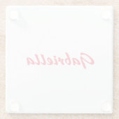 Calligraphie Eleganot White Schlicht Simple Name Glasuntersetzer (Rückseite)