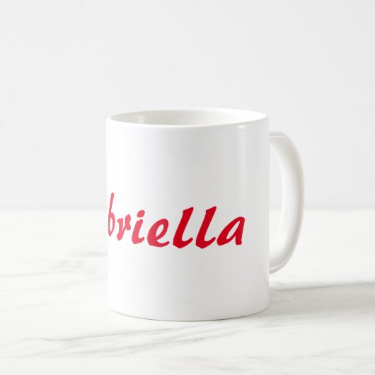 Calligraphie Eleganot White Schlicht Simple Name Kaffeetasse (VorderseiteRechts)