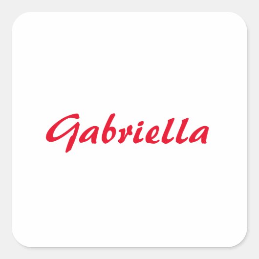 Calligraphie Eleganot White Schlicht Simple Name Quadratischer Aufkleber (Vorderseite)