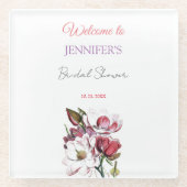 Calligraphie Elegant Begrüßung Brautparty Glasuntersetzer (Vorderseite)