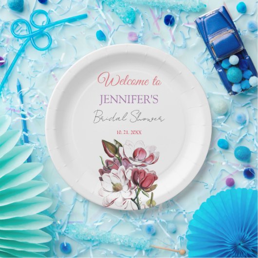 Calligraphie Elegant Begrüßung Brautparty Pappteller (Party)