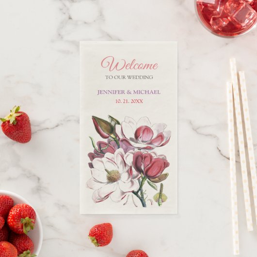 Calligraphie Elegant Begrüßung Serviette (Beispiel)