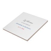 Calligraphie Elegant Black & White Begrüßung Fliese (Seite)