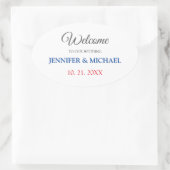 Calligraphie Elegant Black & White Begrüßung Ovaler Aufkleber (Tasche)