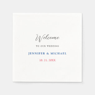 Calligraphie Elegant Black & White Begrüßung Serviette
