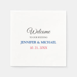 Calligraphie Elegant Black & White Begrüßung Serviette