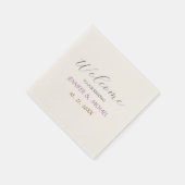 Calligraphie Elegant Ecru Farbe Begrüßung Serviette (Ecke)