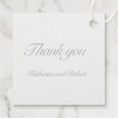Calligraphie Elegant Luxuriöse Silberhochzeit Geschenkanhänger (Rückseite)